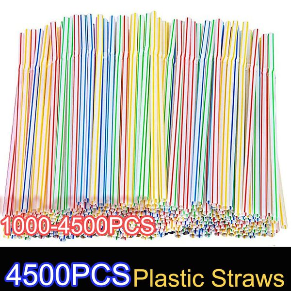 1500-4500pcs cannucce usa e getta cannucce di plastica flessibili a strisce a strisce arcobaleno che bevono cannucce di cannuccia pieghevoli accessori 240327