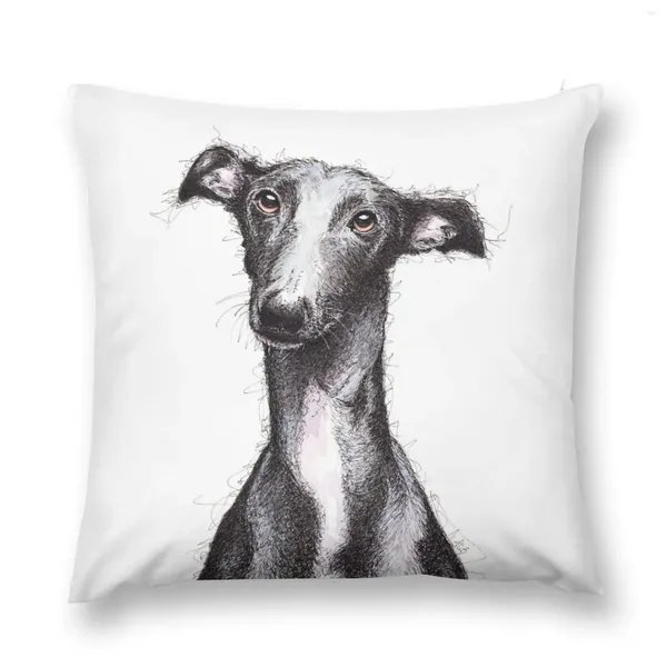 Travesseiro lindo galgo preto pareçam aro de aro de aro de sofá decorativo s para luxo