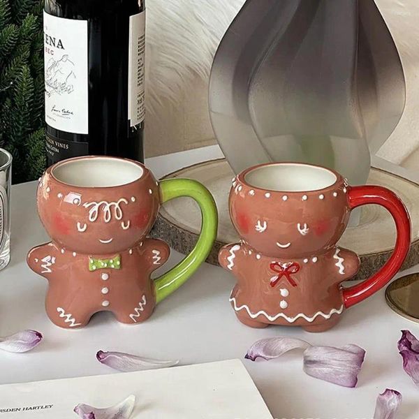 Tazze carine caffè ceramica natale natalizia 3d zenzero tazza di novità tazza con manico di bicchieri da bevute per il latte