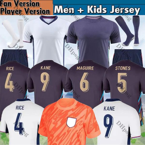 2024 Kane Home Away Soccer Jerseys Men Men Kids Kit Sterling Englands Rashford Mount Lingard Vardy Dele 23 24 25 футбол EGL Shirt Shirt Sss Sss