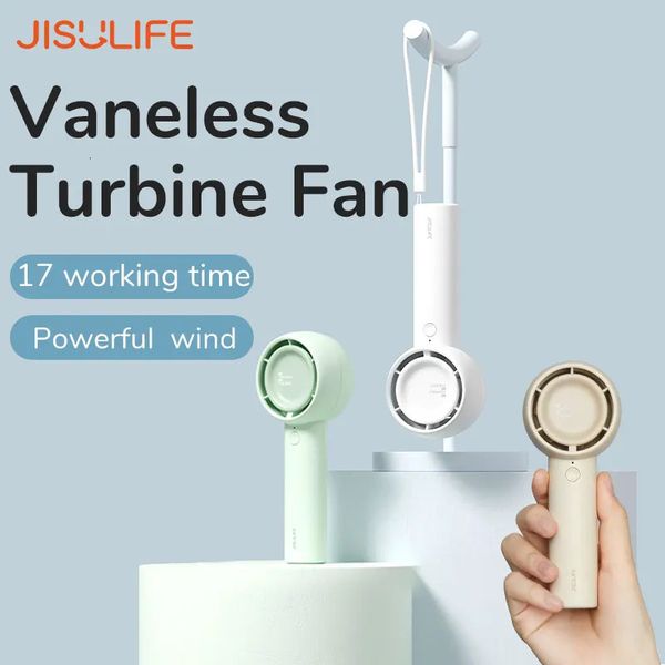 Jisulife mini tragbarer Fan leistungsstarker Trubo wiederaufladbar Bladeless-Fans Ultra-Quiet persönlicher Handlüfter kleiner Taschen-Handheld-Fan 240403