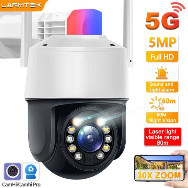 Telecamere 5MP Camhi IP Camera 30x Video sorveglianza zoom 2.4G 5G Camera di sicurezza WiFi Sicurezza AI esterni AI Detect Human Detect Avvia Light Night View P2P