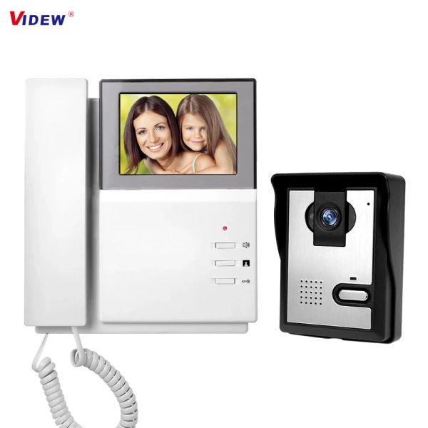 Intercomo de 4,3 polegadas de vídeo com fio de vídeo Sistema de vídeo Doorbell Doorphone 700 TVL Color Screen Câmera externa para apartamento em casa Office Office