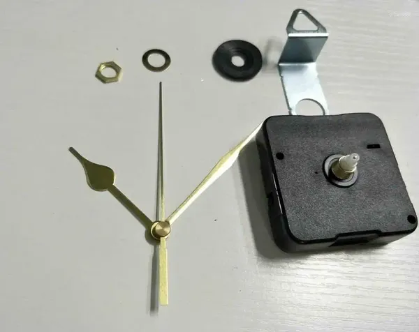 Uhrenzubehör 100 Sets FedEx Gold Hände DIY Quarz Schwarz Wanduhr Bewegung Mechanismus Reparaturteile Stille Haken voll