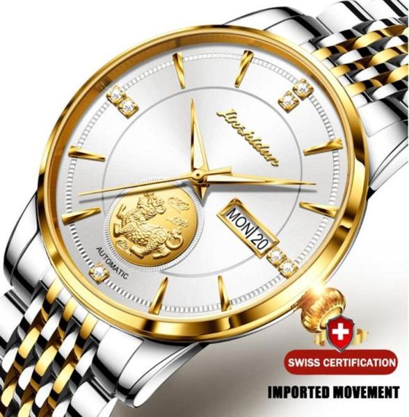 Armbanduhr Jsdun Luxury Automatic Herren Watch Watch Vine Mechanical Top 18K Gold Diamond Waterefries Business Armbandwatch9510037