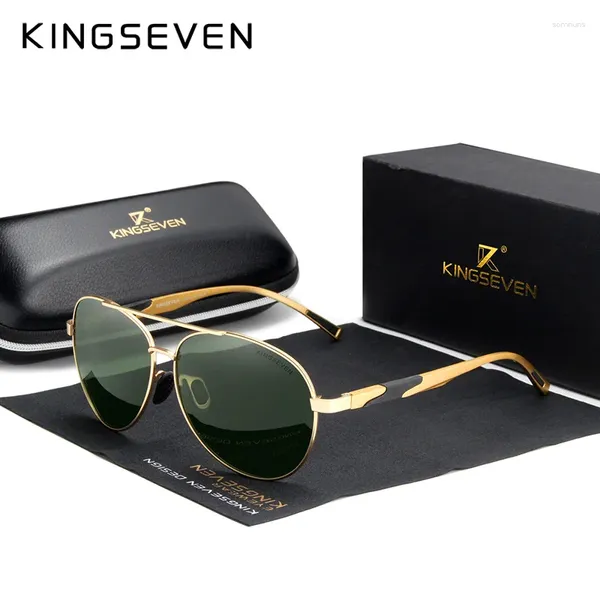 Occhiali da sole Kingseven Brand Design in alluminio maschile ad alta definizione ad alta definizione Specchio a specchio da sole Glasses da sole Gafas de Sol