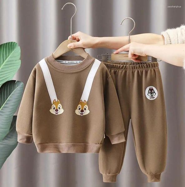 Kleidungssets Frühling Herbst Kinder Baby Anzüge 6 bis 12 Monate Jungen Mädchen Cartoon gedruckt Pullover Hoodies Hosen Kleinkind Kinder Outfits
