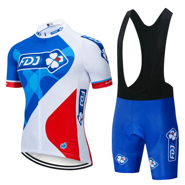 Sets Mountainbike Mann Radfahren MAillot Herren -Sets Fahrrad Sportswear MTB Bicycle Cloding Jersey Ausrüstung Shorts Kleidung Team FDJ