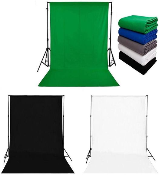 Feste schwarz weiße grüne Bildschirm Chromakey Backdrop Cotton PO Studio Hintergründe Musselin -Kulissen für POGROGROFOR 10X20FT273F4901366