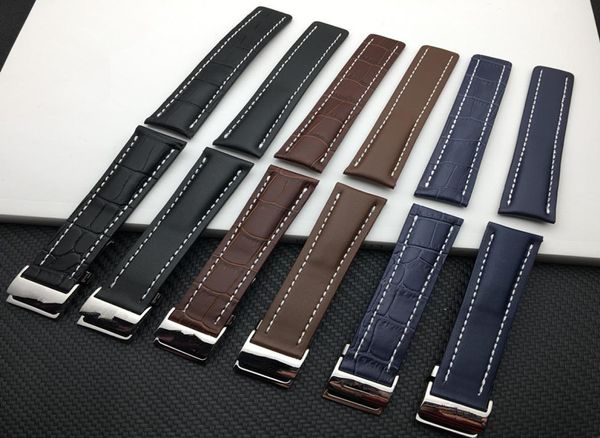 Luxury Genuine Leather Watch Band WatchBand para Strap for Navitimer World Avenger/Navitimer Belt 22mm 24mm6678683