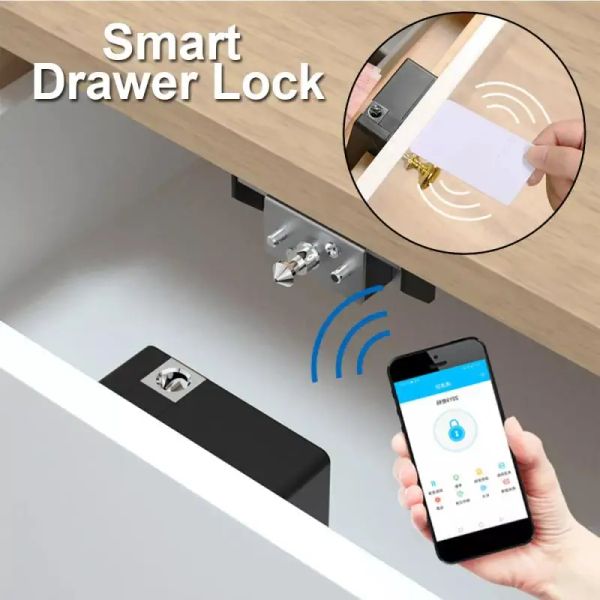 Blocca smart cassetto domestico blocco elettronico nascosto cabine in legno fai -da -da -te smart serview smart sched sensor ttlock app ttlock sblocco protezione della sicurezza