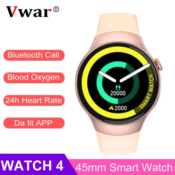 Saatler Vwar Watch 4 Bluetooth Dial Call Women Smart Saat Kalp Hızı Monitörü Sport Smartwatch Men Android iPhone Samsung Telefon