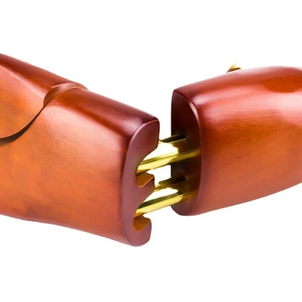 Новая пара пара регулируемой с твердым деревом мужская поддержка ручка обуви для формирования обуви