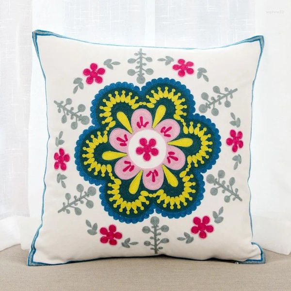 Pillow bordado arco floral bordado