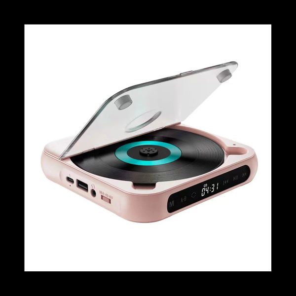 Giocatori Player CD portatile Altoparlante Bluetooth, Schermo a LED, lettore stereo, lettore musicale CD montato a parete con radiopink FM