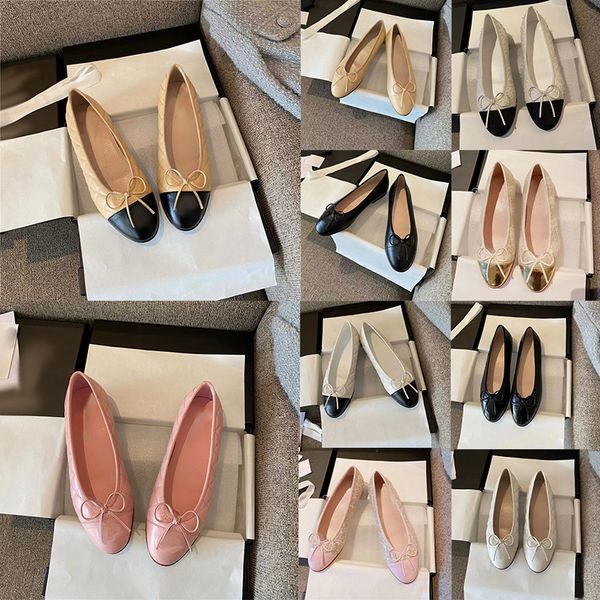 Chanells Shoes Дизайнер Женская одежда Женская обувь Лофур Черная балетная обувь с круглой головой балетная обувь Парижская сандалия【code ：1】