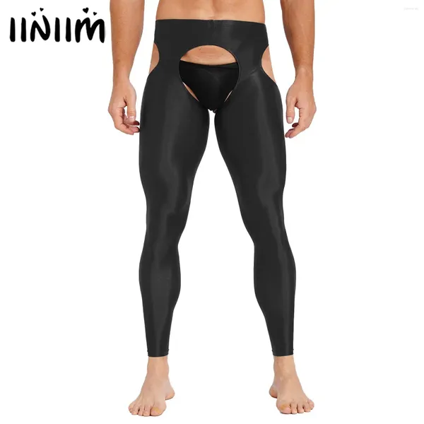 Kadın Külotları Çençleri Out Out Stricpy Crotchless Tayt Yoga Pantolon Parlak Açık Kasık Sorunsuz Sıska Gym Fitness Egzersiz iç çamaşırı