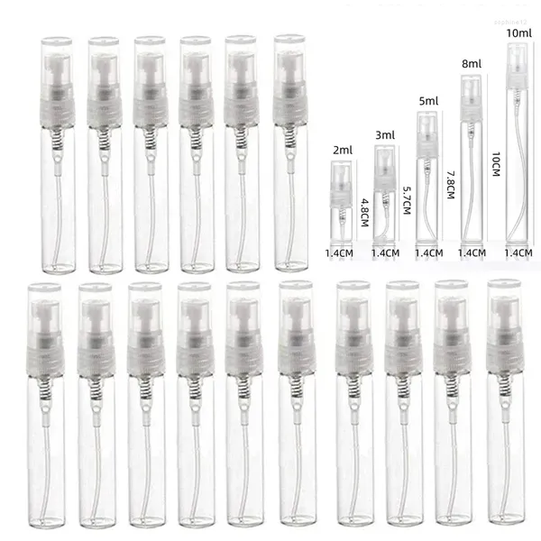 Depolama Şişeleri 50pcs Boş 2ml-10ml Açık Cam Parfüm Mini Sprey Koku Koku Örnek Konteynerleri Kozmetik Atomizer