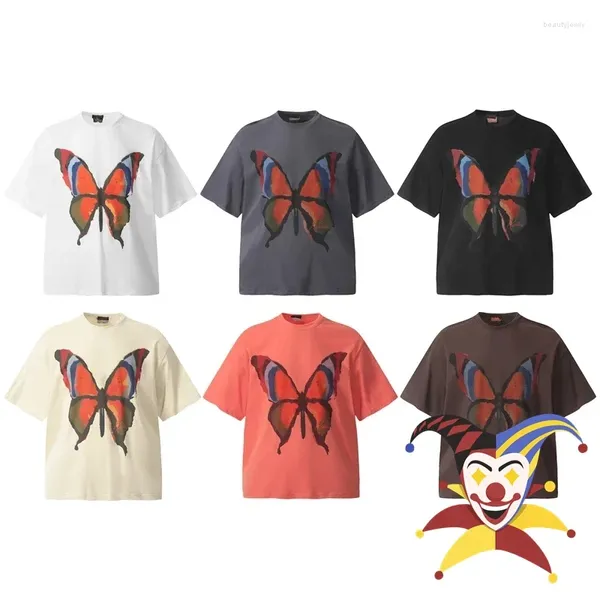 Camisetas masculinas Awge Afles Butterfly Print T-shirt 1: 1 Bordado de grande porte de alta qualidade na camiseta traseira camiseta