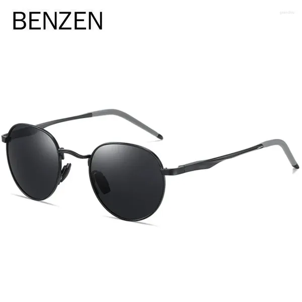 Sonnenbrille Benzen polarisierte Markendesigner Vintage Round Suns Billes UV400 Brillen für Männer Frauen