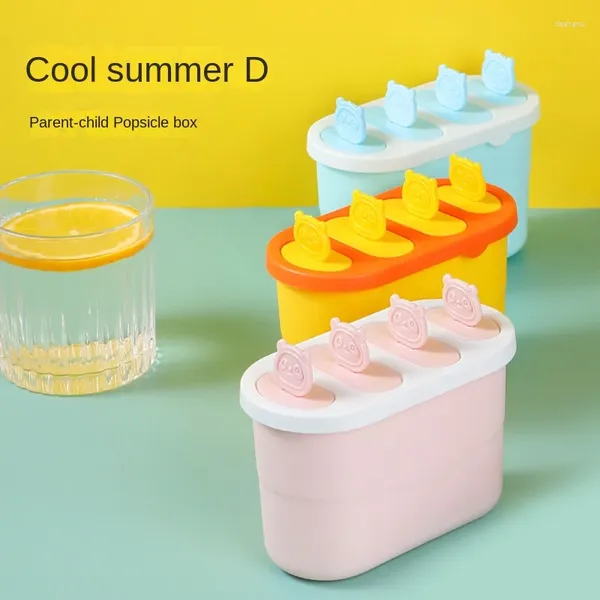 Stampi da forno estate in plastica per gelati per la casa estiva a doppio strato facile da portare un vassoio per bambini in scatola del ghiacciolo