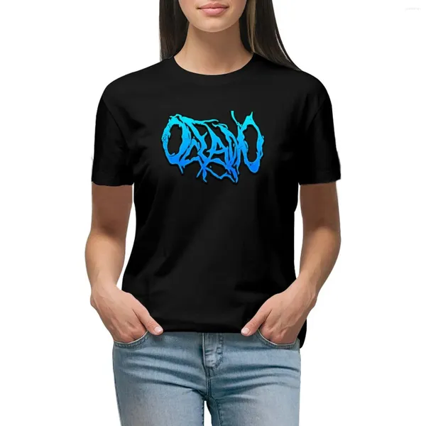 Polos femininos Oceano Band Logo T-shirt Roupas de verão Lady Tshirts Mulher
