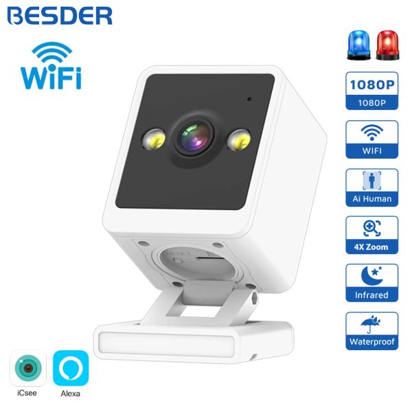 Câmeras besder wifi câmera ip 1080p Monitor de bebê interno colorido Visão noturna Detectar Humano 2MP CEVERILIDADE sem fio CCTV App ICSEE