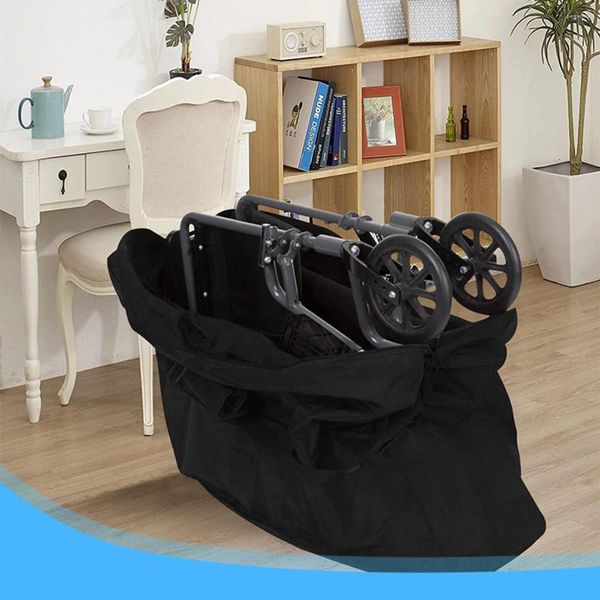 Aufbewahrungstaschen Kinderwagen für Reisetaschen Stuhl Black Walker zum Klappen tragbarer Rollstuhlträgerautos