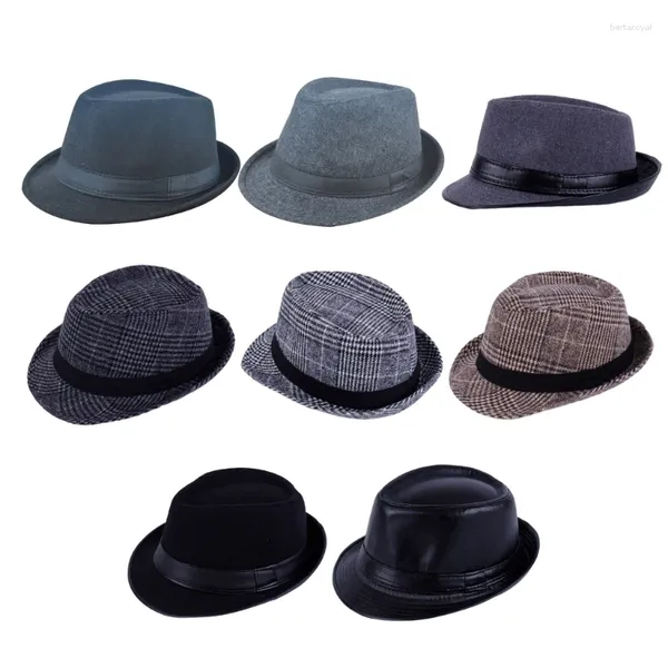 Boinas unissex vintage small brim hat hat casual gentleman hats fedora jazz