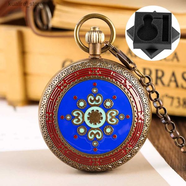 Cep Saatleri Tourbillon Mekanik Erkek Pocket Lüks Pirinç Antik Kolye Cep Saati Roman Dijital Kendi Kendini Sargı Kronografı L240402