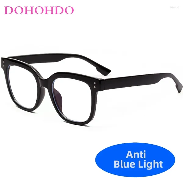 Óculos de sol Dohohdo vintage anti -azul bloqueando óculos masculinos lentes clara femininas óculos de computação Retro UV400 Óculos de grandes dimensões