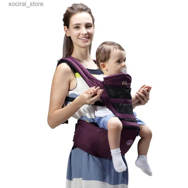 As transportadoras lingam as mochilas ergonômicas transportadoras infantis de garoto de quadril de quadril kangaroo sling frontal voltado para a mochila para viajar equipamento de atividade ao ar livre embrulhando bebes l45