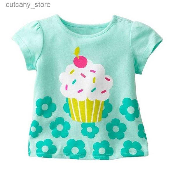 T-shirts T camisetas Crianças Roupas Chegada de verão Comfortab Lovely Toddr Girls Short Seve Cartoon Cotton Tir. 230420 L46
