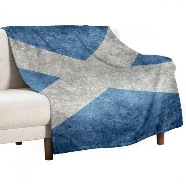 Decken Flagge von Schottland - Grungy Vintage Version Throw Decke bewegt Valentine Geschenkideen Mehrzweck