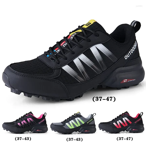 Radsportschuhe Männer Sport im Freien Klettern Wanderwomen Schnürung Mountainbike Mesh atmungsaktiv Unisex