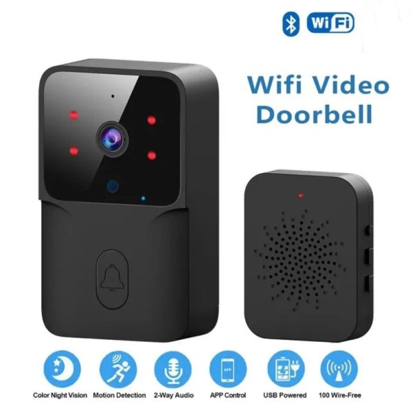 Campanello wifi video campanello wireless hd telecamera pir motion rilevamento ir allarme sicurezza smart home buom wifi cifi per casa