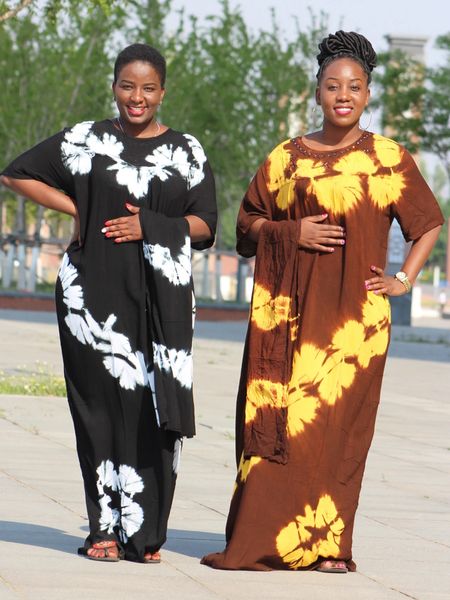 Women di cotone floreale multicolore da donna ad alta vita boho maxi abito casual abiti di moda natalizi di moda indie folk africano vestidos 240401
