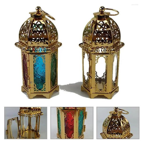 Candele innain marocchina grande ferro da ghigliottino in vetro alto in vetro tealight holder giardino casa in stile europeo decorazione