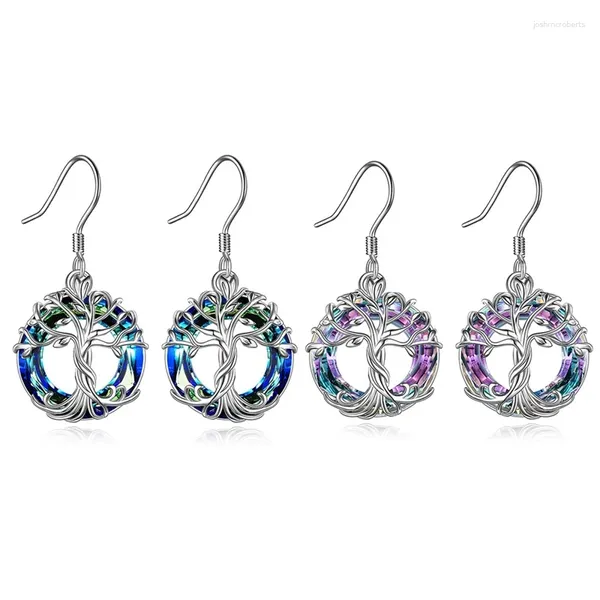 Dangle Ohrringe Modebaum Drop mit blau Kristallschmuck Jubiläum Geschenke für Frauen Mädchen Mutter Großmutter Geburtstag