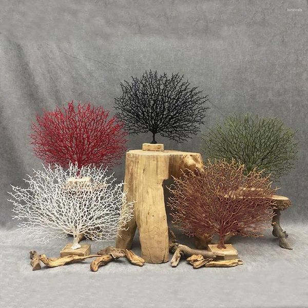 Flores decorativas 1 PCS PCS Artificial Coral Branch Simulação Criativa Tree Peacock Tree simples Plástico Durável tronco marinho