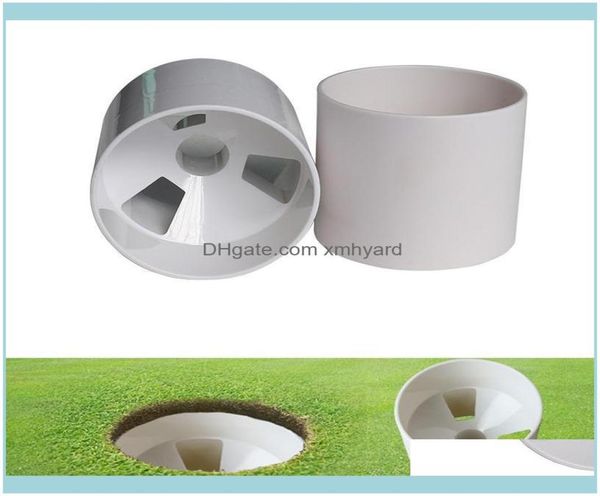 Sport Outdoors White Plastic Hole Cup Putter Bandiera da golf Bandiera Yard Garden Backyard Pratica Posizionamento Aiuti di allenamento Delivery 27401983