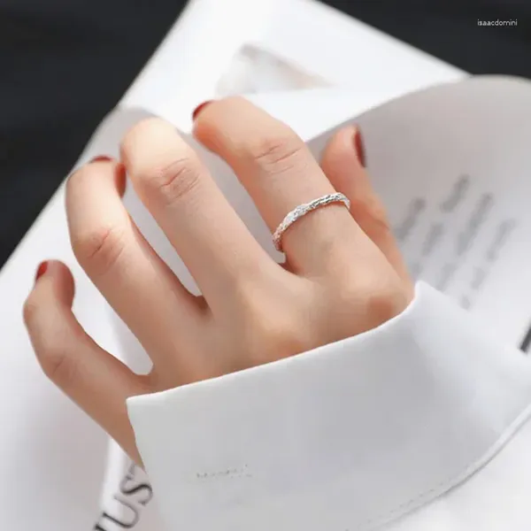 Clusterringe Mode 925 Silber unregelmäßige Zinnfolie für Frauen verstellbare Temperament Finger Schmuckparty Hochzeitsgeschenkzubehör