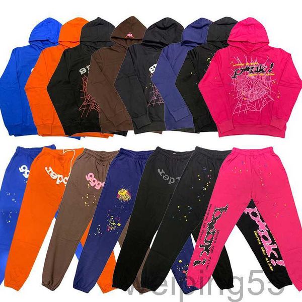 Kazak kırmızı sp5der genç haydut 555555 melek hoodies erkek ayakkabı baskı örümcek web sweatshirts tasarımcısı siyah hoodiethv4