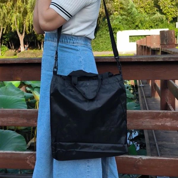 Alışveriş Çantaları Kadın Tote Çanta Kore Moda Su Geçirmez Polyester Kumaş Katı Vintage Messenger Çantalar Yüksek Kapasiteli Seyahat