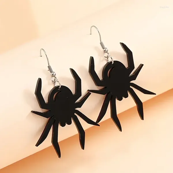 Stud Ohrringe Halloween Dark Series Black Spider Design Dangle Gothpunk Style Acrylschmuck kreative weibliche Geschenk