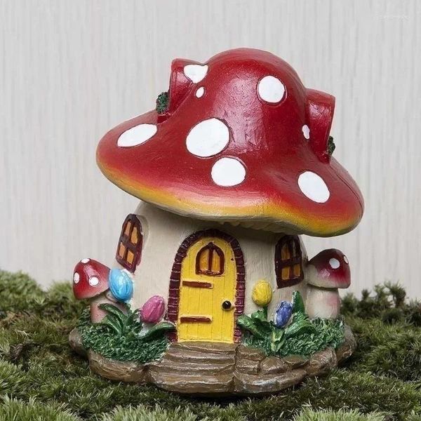 Decorazioni da giardino casa di funghi mini resina decorazione all'aperto fiaba da favola fiore artigianale casa giardinaggio