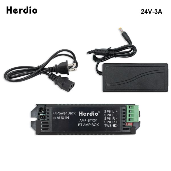 Усилитель Herdio 24V 3A Home Power усилители Audio Bluetooth Aux Mini усилитель для ванной комнаты на стенах потолка музыкальные динамики Eu/Us Plugure