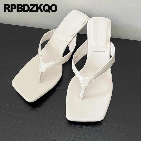 Slifor Slide Donne Flip Flop Scarpe da stiletto nude pompe Korean MODERN MODERNA Teli alti sandali marroni Elegante vacanza