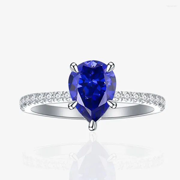 Ringos de cluster 925 Stafira de prata esterlina anel clássico de noivado vintage de noivado vintage Mulher fina jóias