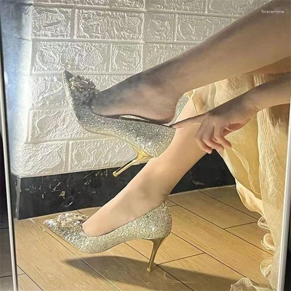 Scarpe eleganti ronestone tacchi alti matrimoni due indossano cristallo da donna da donna da sposa non stancando stile piede